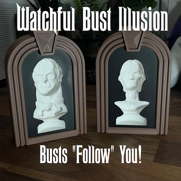 Ilusión de busto de casa embrujada: réplica de escritorio del tío y la tía