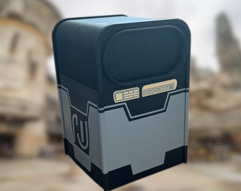 Papelera de escritorio Space Edge: réplica de parque de atracciones