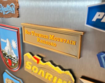 Big Minecart Ride Magnet: Frontier Attraction Sign 3D Replica