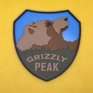 Grizzly Bear Mountain Sign 3D Magnet (Magic Moments 3D)