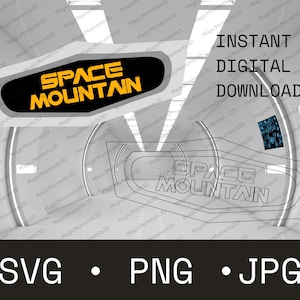 Vintage Space Coaster Ride Sign: Retro Amusement Park SVG, PNG, JPG (Digital Download)