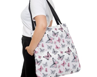 Butterfly Pattern 2 Tote Bag (AOP) Convenient, Cool, Fun, Stylish, Durable