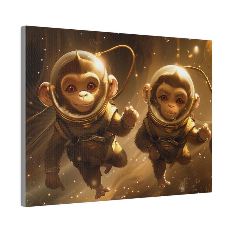 Space Monkeys 1 Matte Canvas, Stretched, 0.75, Gift For, Boy, Girl ...