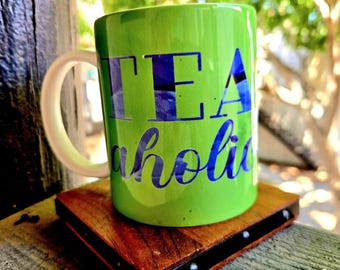 Colorful Sassy Tea Ceramic cup - Lover of their tea vibrant 12oz mug