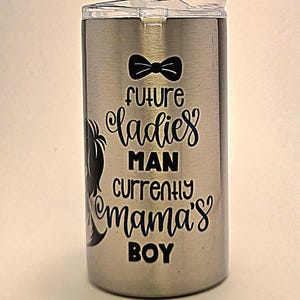 Grow with Me Mama's Boy Stainless Tumbler BPA Free dual lid image 6