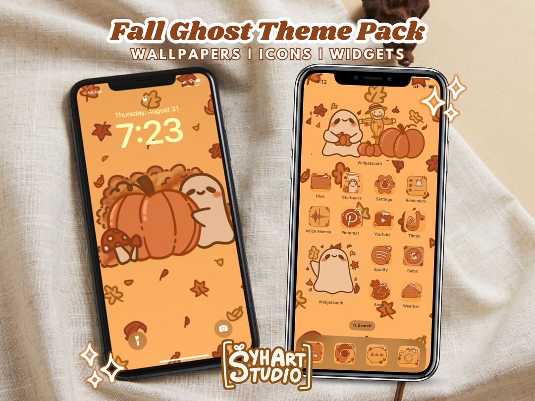 Fall Ghost App Icons | Halloween Iphone, Android Theme (digital ...