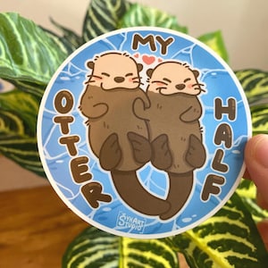 Mijn otter Halve sticker | Matte sticker | Leuke sticker otters | Leuke dierensticker | Sticker voor bidon, laptophoes en telefoonhoesje | Otters