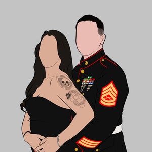 Fully Personalized Custom Simple Line Portrait