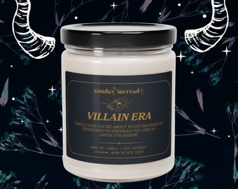 Villain Era Vegan Soy Wax Candle, Cute Gift for Bibliophile, Cute Bookish Gift