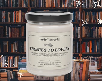 Enemies to Lovers Vegan Soy Wax Candle, Candle for Book Lovers