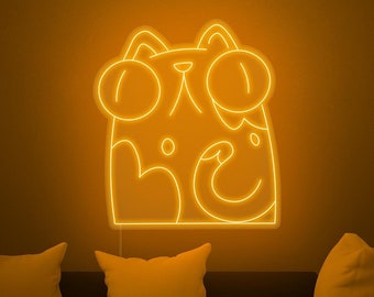 Kitty Meme LED Neon Sign - Funny Cat Wall Decor