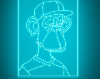 Crypto LED Neon Sign – Bored Ape Wall Art