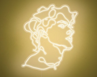 Abstract Face LED Neon Sign – Modern Wall Decor