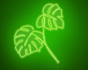 Monstera Leaf LED Neon Sign - Botanical Wall Decor