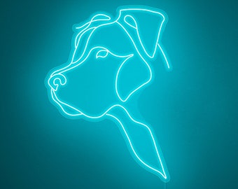 Dog LED Neon Sign – Minimalist Line Art Wall Decor
