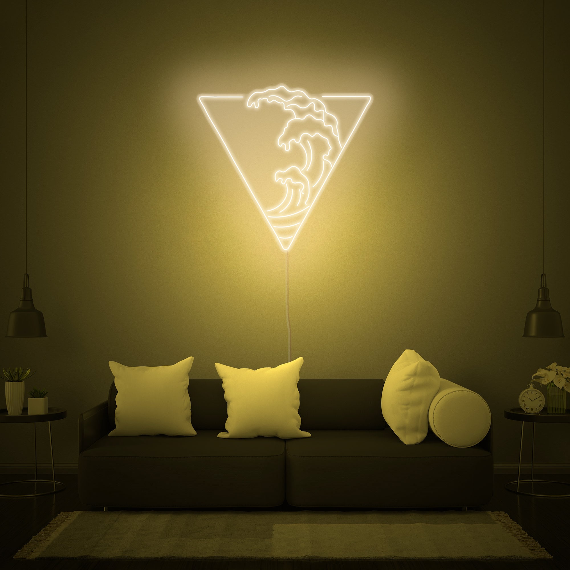 Wave Led Light Sign Wave in a Triangle LED Neon Sign – Wall Decor - Etsy