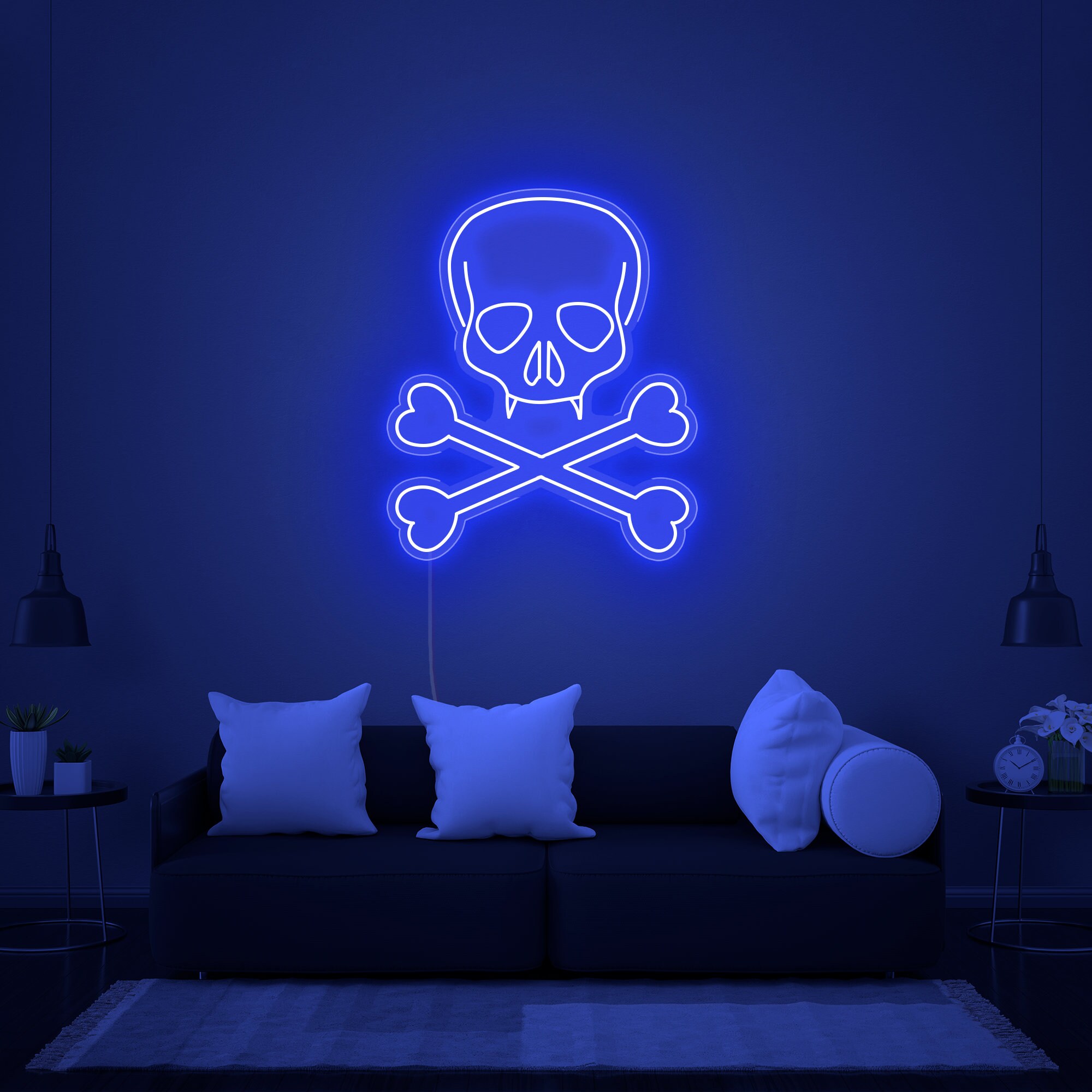 Totenkopf-Neonschild Mit LED: Verstellbares Halloween-Licht Für Wand & Party