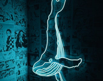 Whale LED Neon Sign – Coastal Wall Decor