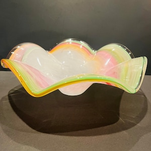 1960 MURANO Italian Pastel Glass Bowl Centerpiece