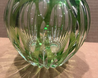 Vase bohème, Webb, en cristal, vert