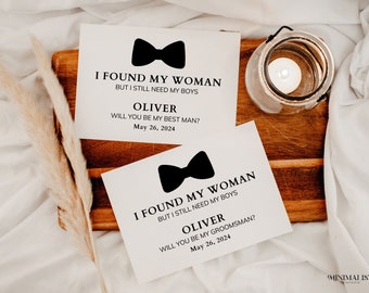Groomsmen Proposal Card Template, Editable Invitation (Digital Download)