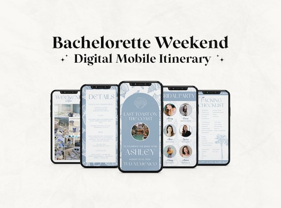 Coastal Bachelorette Weekend Itinerary Template, Editable Canva (Digital Download)