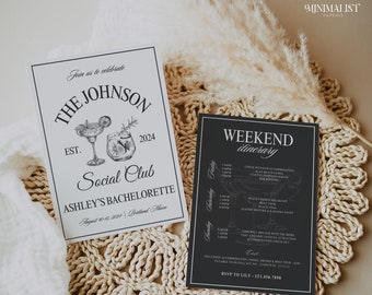 Charleston Bachelorette Invitation &amp; Itinerary Template, Rainbow Row ...