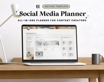 Notion Social Media Planer Vorlage | Content Marketing Dashboard (Digitaler Download)