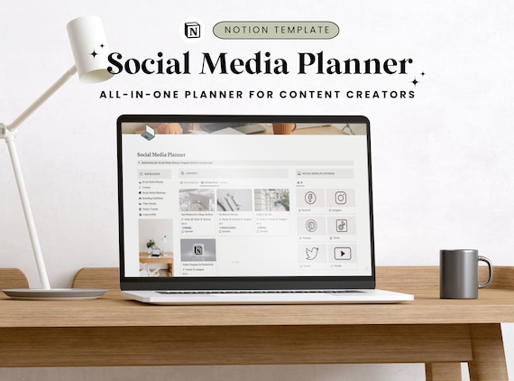 Notion Social Media Planner Template | Content Marketing Dashboard (Digital Download)
