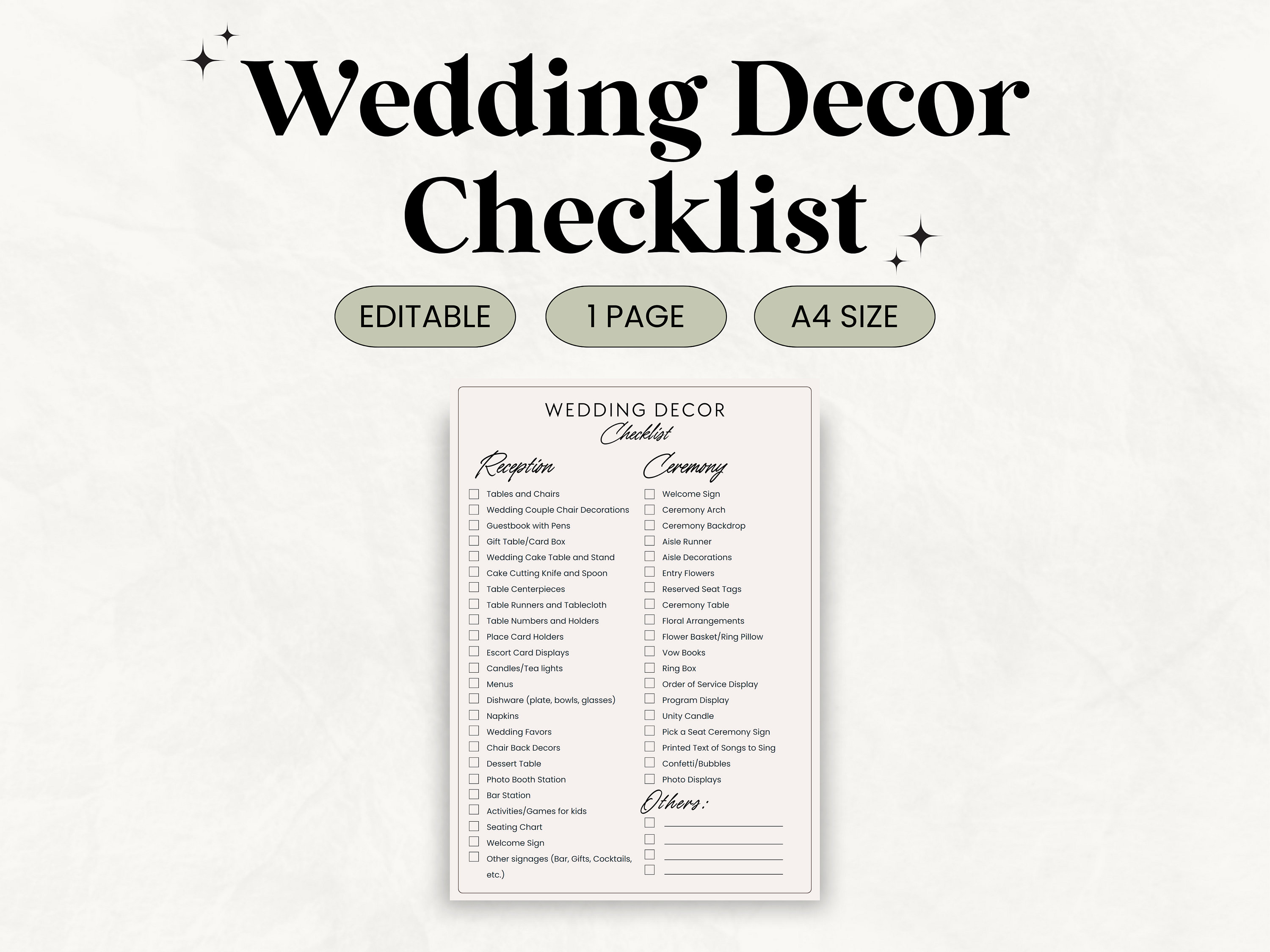 Diy Wedding Decor Checklist