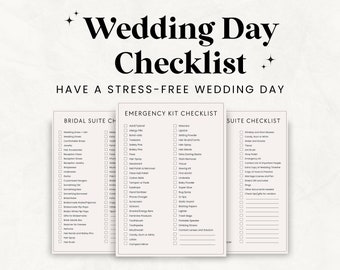 Editable Wedding Day Checklist Bridal Suite Checklist Template Wedding Planning Printable Checklist