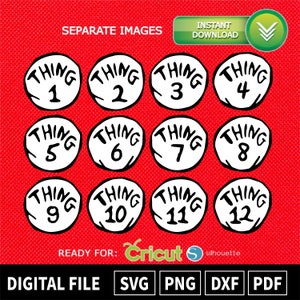 Things Team, 12 Things, Thing 1 and Thing 2 SVG, Thing 1 and Thing 2 PNG, Thing 1 Thing 2 svg layered, Thing 1 Thing 2 svg