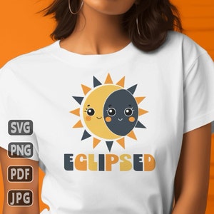 Eclipsed svg, Total Solar Eclipse svg png, Cute Eclipse, Retro svg, Astronomy svg, Solar Eclipse svg, Sun svg, Moon svg, png