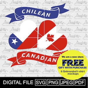 Canada Svg, Canada Chile Flag, Chile Flag svg, Canada Day Svg, Chile flag Shirt, Patriotic Svg,Cut file, Svg Files For Cricut, Silhouette