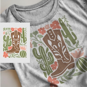 Western Cowgirl PNG, SVG, Cowboy Boots Png, Cowprint png, Western t-shirt Png, Cowgirl Png, Country popular now Png, Trendy Western Png