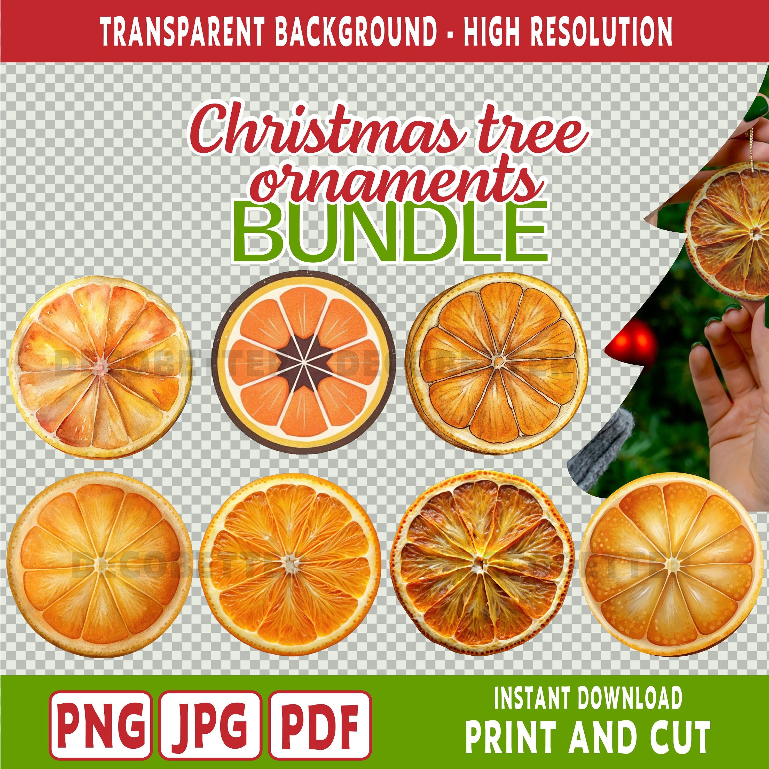 オレンジの飾り、トレンディなクリスマスの飾り、乾燥したオレンジ