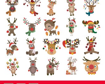 Lot renne de Noël SVG : modèles Cricut, DTF et sublimation (téléchargement numérique
