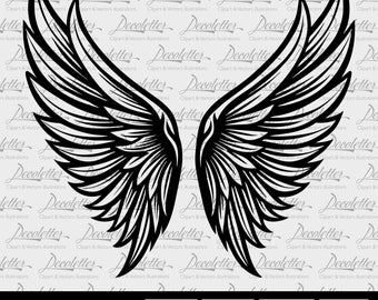 Ailes d'ange svg | Ailes d'ange png | Ailes svg | Ailes png | Aperçu des ailes d'ange | Fichier numérique | Cricut | Silhouette | DTF | Stickers
