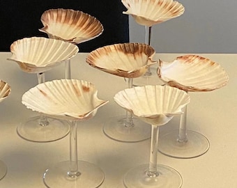 Shell Conch Cup, Handmade Cuisine Dessert Seashell Goblet, Customized Exquisite Cocktail Glass, Decoration Beach Wedding, Bridesmaid Gift