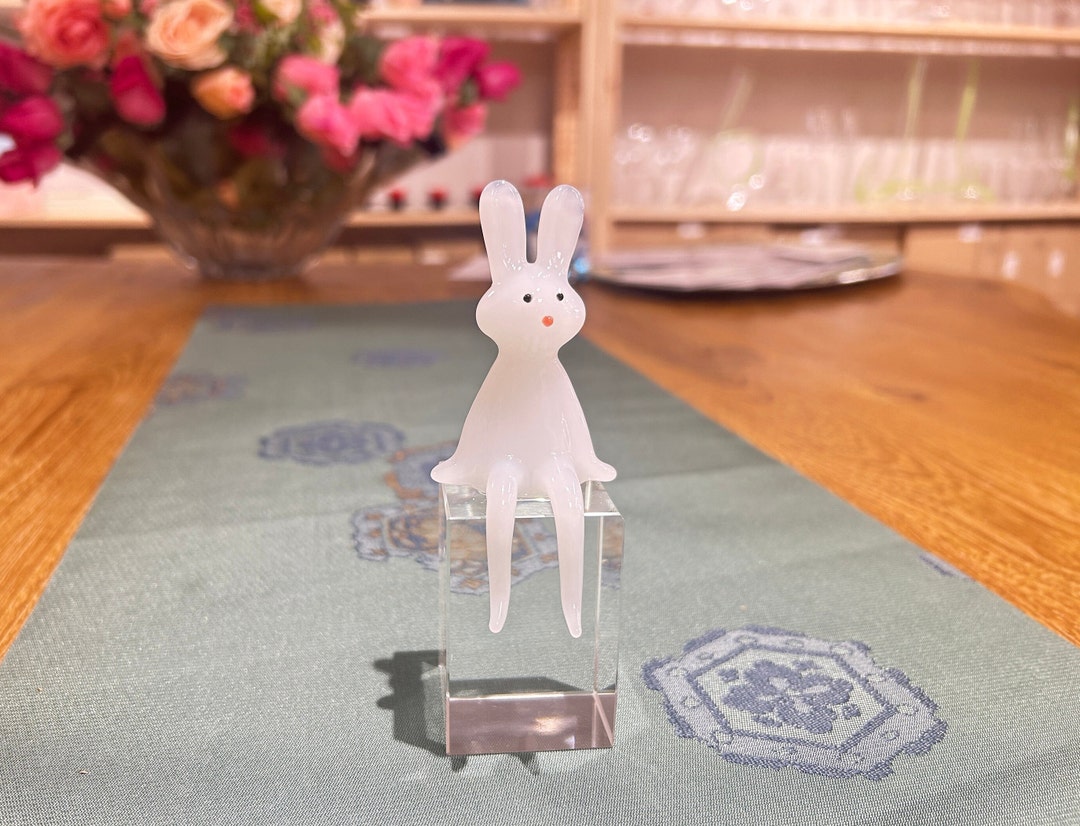 Glass Rabbit Statue, Cute Rabbit Sculpture, Glass Miniature Animals ...