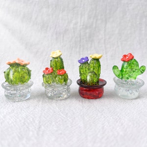 4 Piece Succulent Set, Mini Cactus Set, Resin Succulents, Cactus Lovers, Car Decoration Set, Home Decoration, Christmas Gift