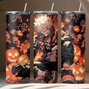 Bicchiere avvolgente Fire Hero Anime Halloween da 20 once, design di bicchieri anime a tema Halloween, bicchiere Fire Hero Anime PNG, download istantaneo #MHA20
