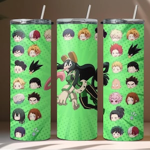My Hero Anime 20oz Tumbler Wrap, Anime Tumbler Wrap PNG, Frog Hero Tumbler Wrap, Kawaii Green Tumbler Wrap, Instant Download #MHA20