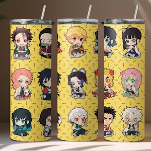 Chibi Demon Anime Tumbler Wrap, Baby Slayers Anime Tumbler Wrap, Cute Kawaii Slayer Tumbler Sublimation Wrap PNG, Instant Download #DS20