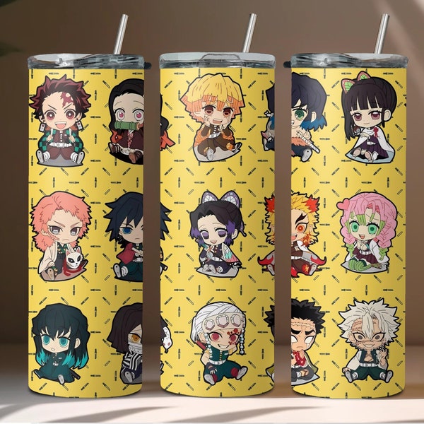 Chibi Demon Anime Tumbler Wrap, Baby Slayers Anime Tumbler Wrap, Cute Kawaii Slayer Tumbler Sublimation Wrap PNG, Instant Download #DS20