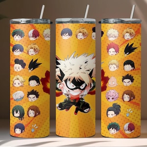 My Hero Anime 20oz Tumbler Wrap, Anime Tumbler Wrap PNG, Fire Hero Tumbler Wrap, Kawaii Anime Head Tumbler Wrap, Instant Download #MHA20