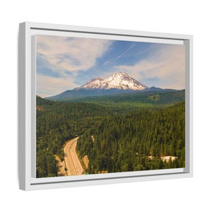 Framed Mount Shasta Canvas Print, Nature Wall Art, Scenic Home Decor, Gift for Nature Lover, Mountain Artwork