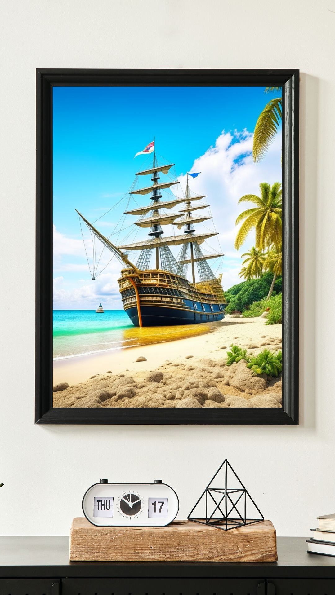 Pirate Ship Beached on a Tropical Island - Etsy