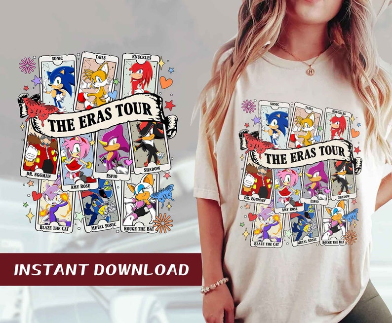 Sonic the Hedgehog the Eras Tour Tarot Card PNG Amy Rose Etsy