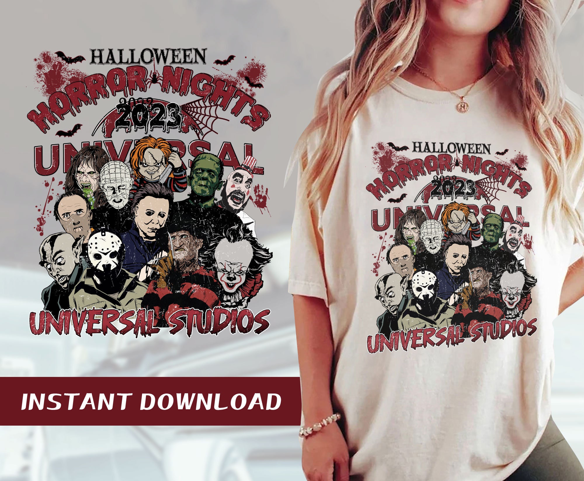 Halloween Horror Nights Universal Studios Shirt Png Horror - Etsy